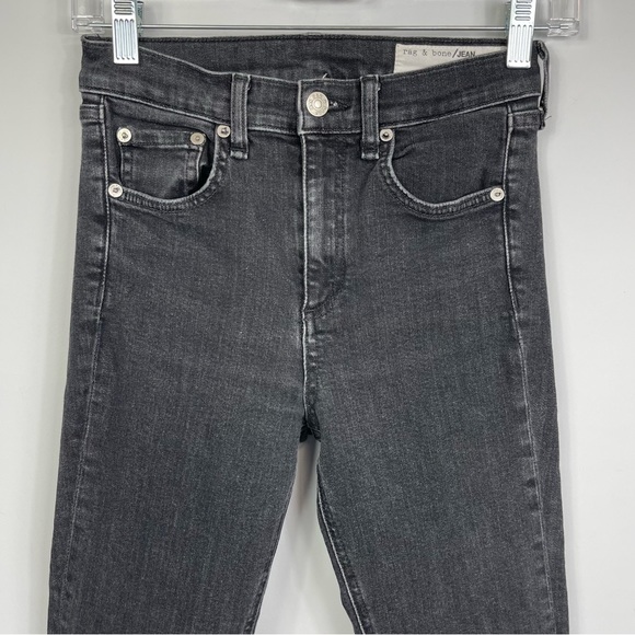 Rag & Bone High Rise Ankle Skinny Jeans in Ariel Black Gray 25 - Picture 8 of 16